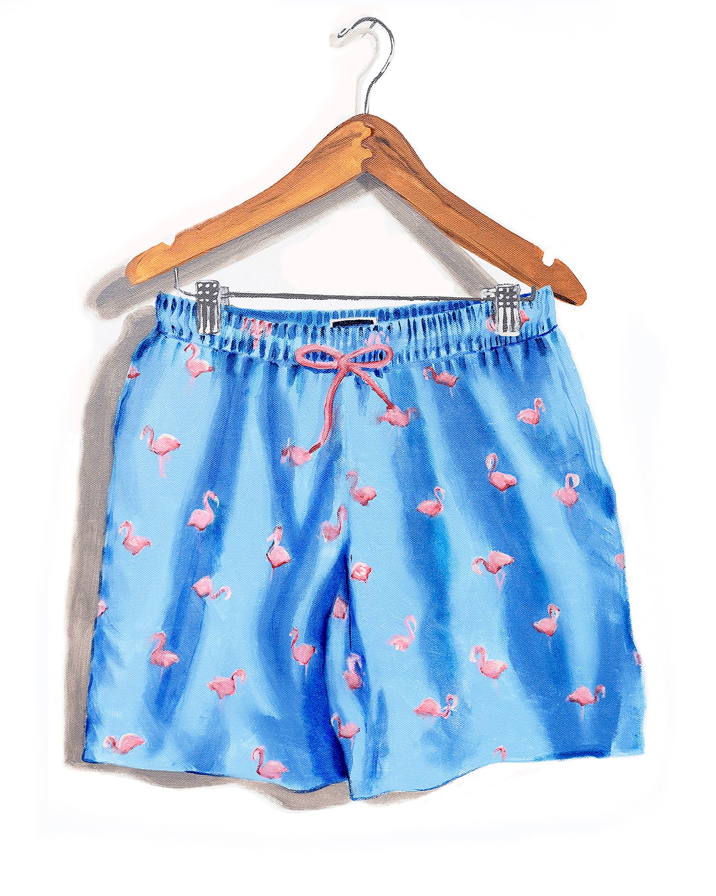 His 5 Blue Flamingo - ARCHIVAL PRINT