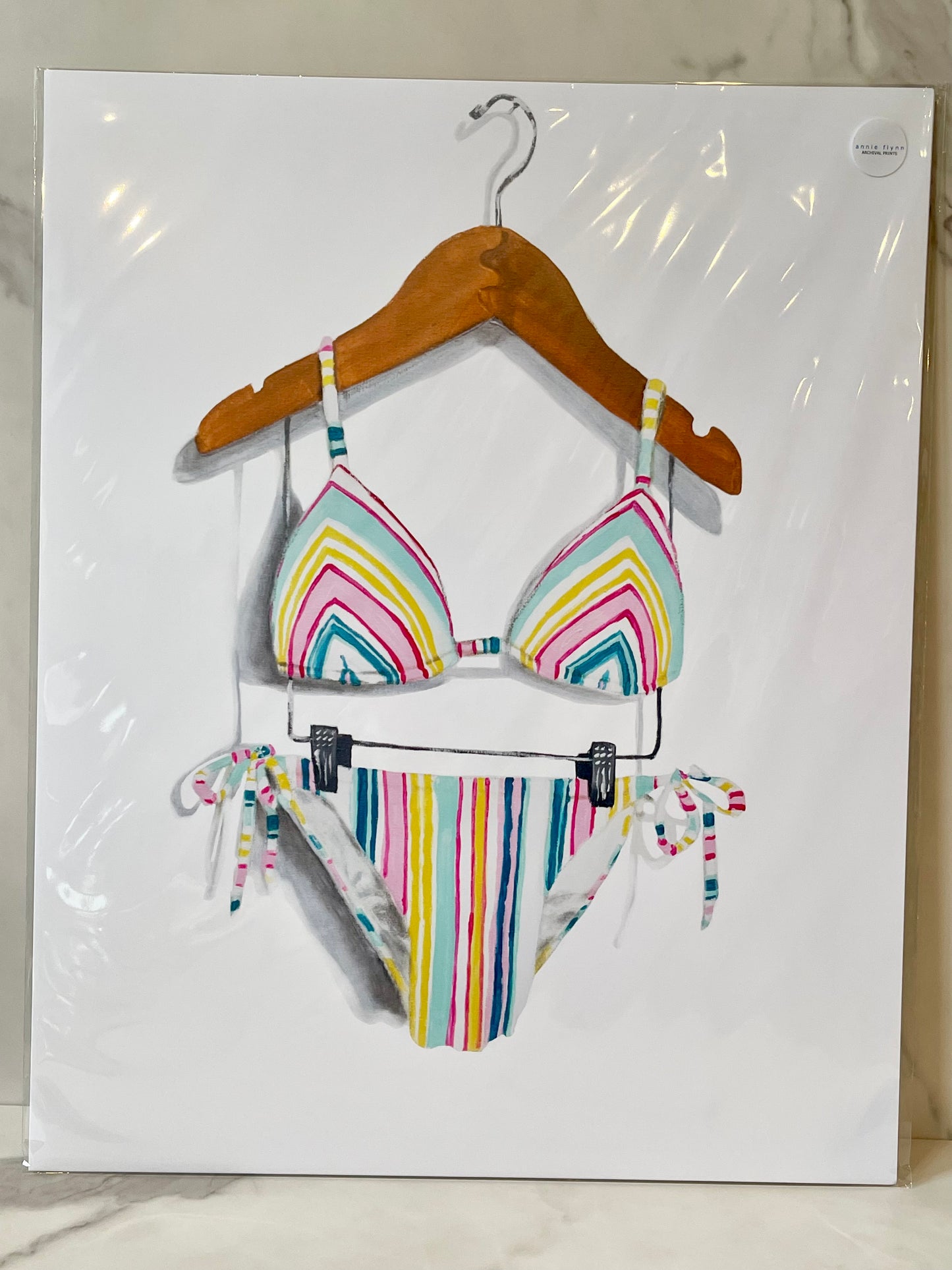 Hers 13 Striped Bikini- ARCHIVAL PRINT
