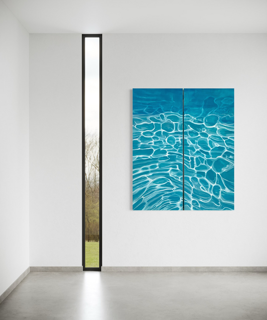 Pool Water Diptych- set of 2
