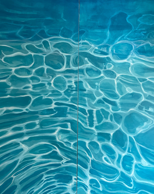 Pool Water Diptych- set of 2