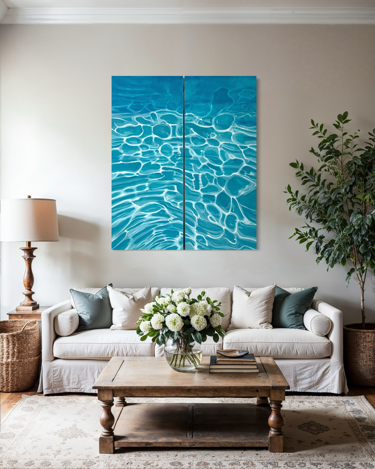 Pool Water Diptych- set of 2